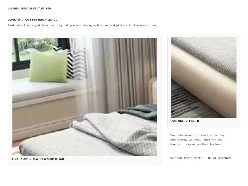 LUCENTO PREMIUM FEATURE BED Closeup