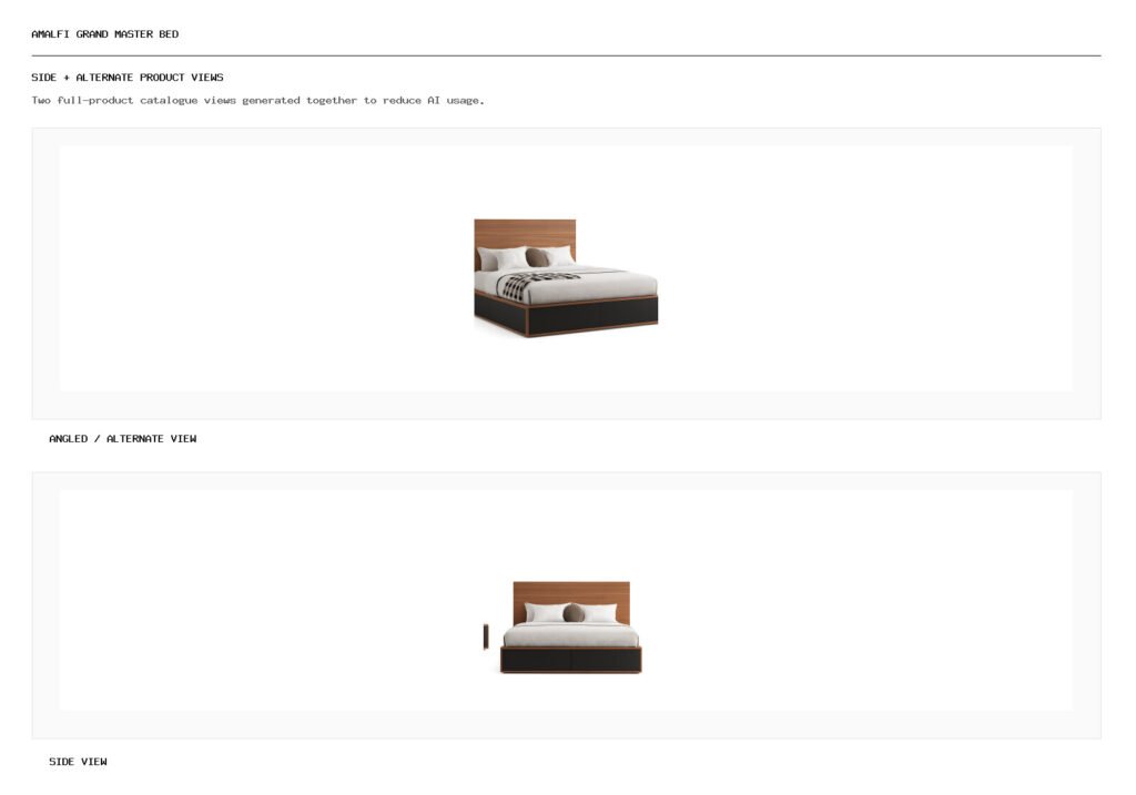 AMALFI GRAND MASTER BED angled alternate and side product views