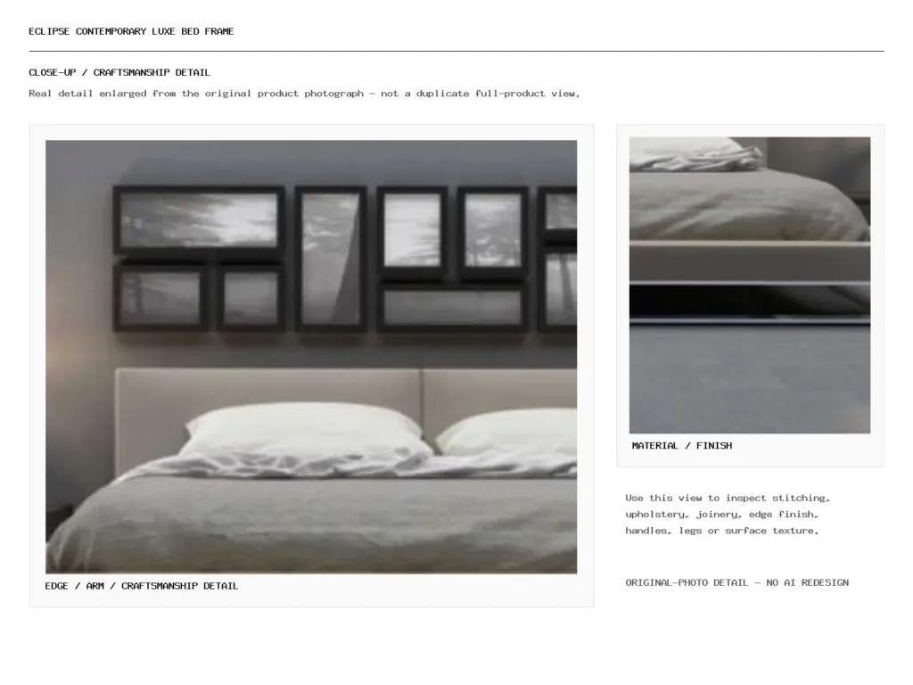 ECLIPSE CONTEMPORARY LUXE BED FRAME Closeup