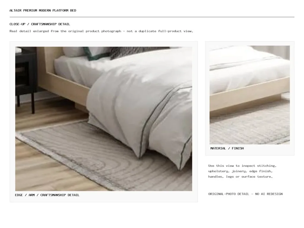 ALTAIR PREMIUM MODERN PLATFORM BED Closeup