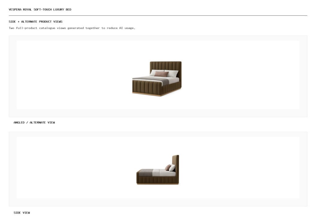 VESPERA ROYAL SOFT-TOUCH LUXURY BED angled alternate and side product views