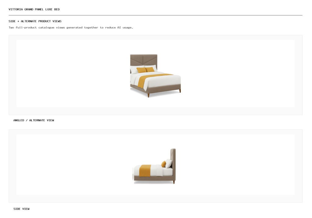 VITTORIA GRAND PANEL LUXE BED angled alternate and side product views