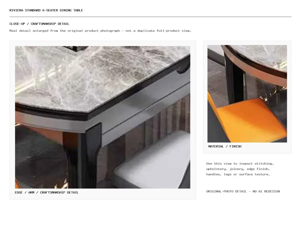RIVIERA STANDARD 6-SEATER DINING TABLE Closeup