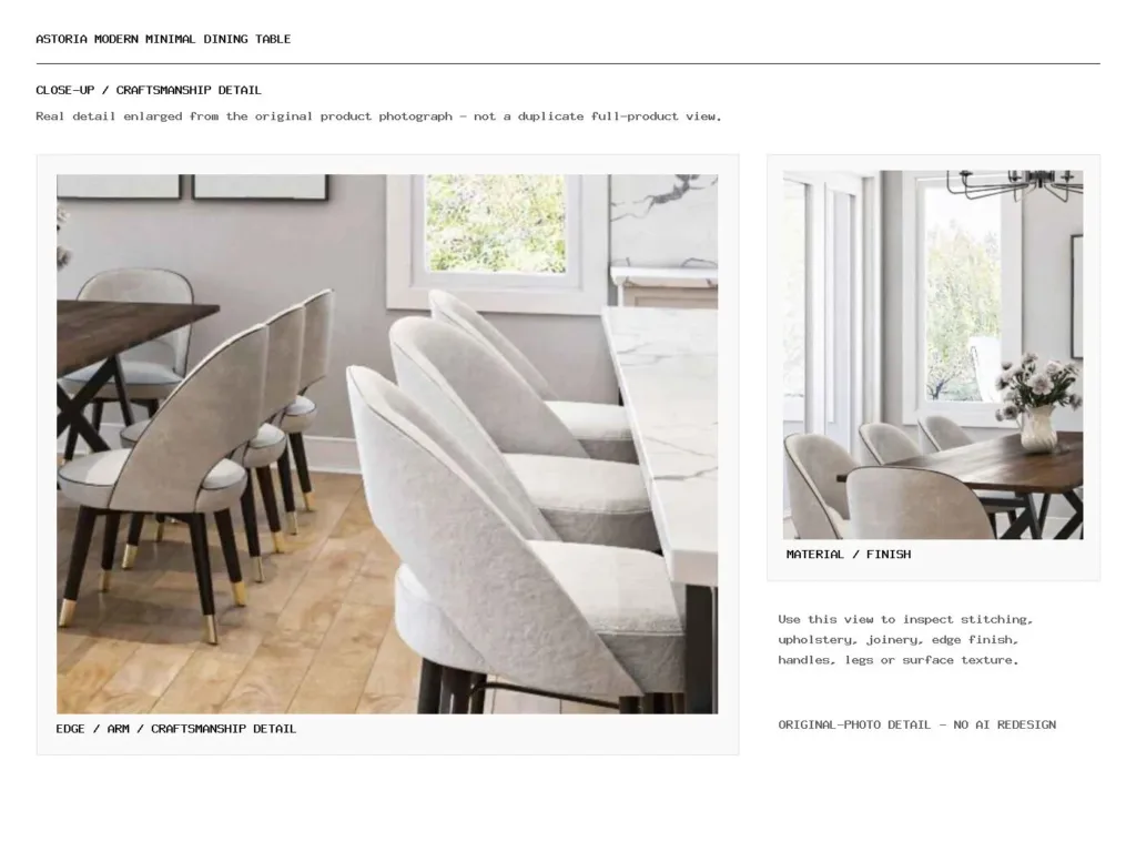 ASTORIA MODERN MINIMAL DINING TABLE Closeup