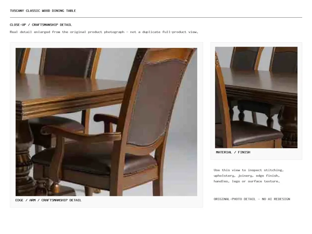 TUSCANY CLASSIC WOOD DINING TABLE Closeup