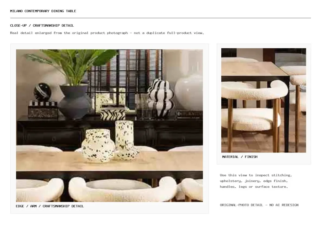 MILANO CONTEMPORARY DINING TABLE Closeup