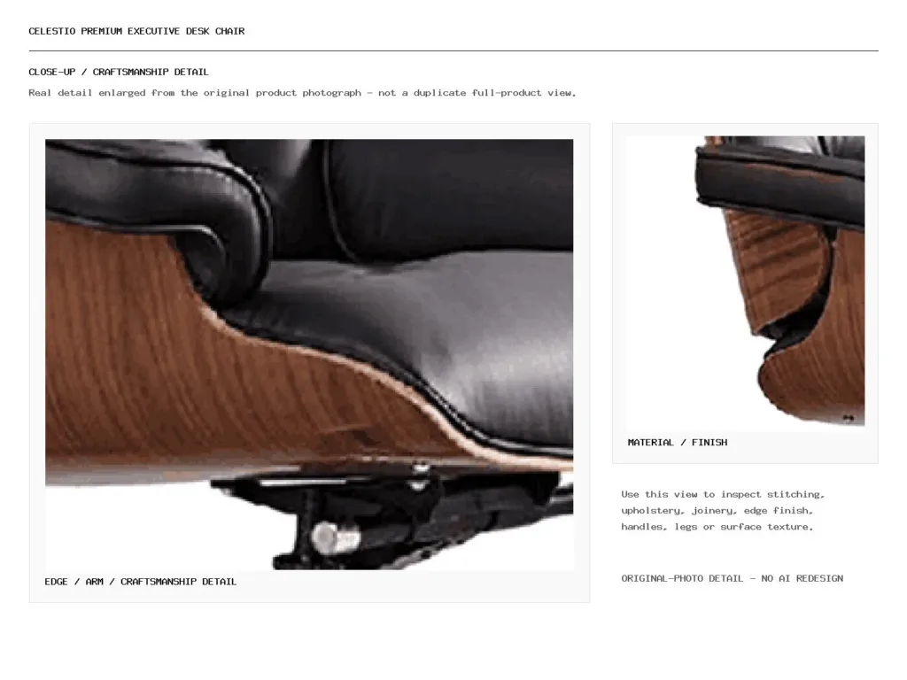 CELESTIO PREMIUM EXECUTIVE DESK CHAIR Closeup