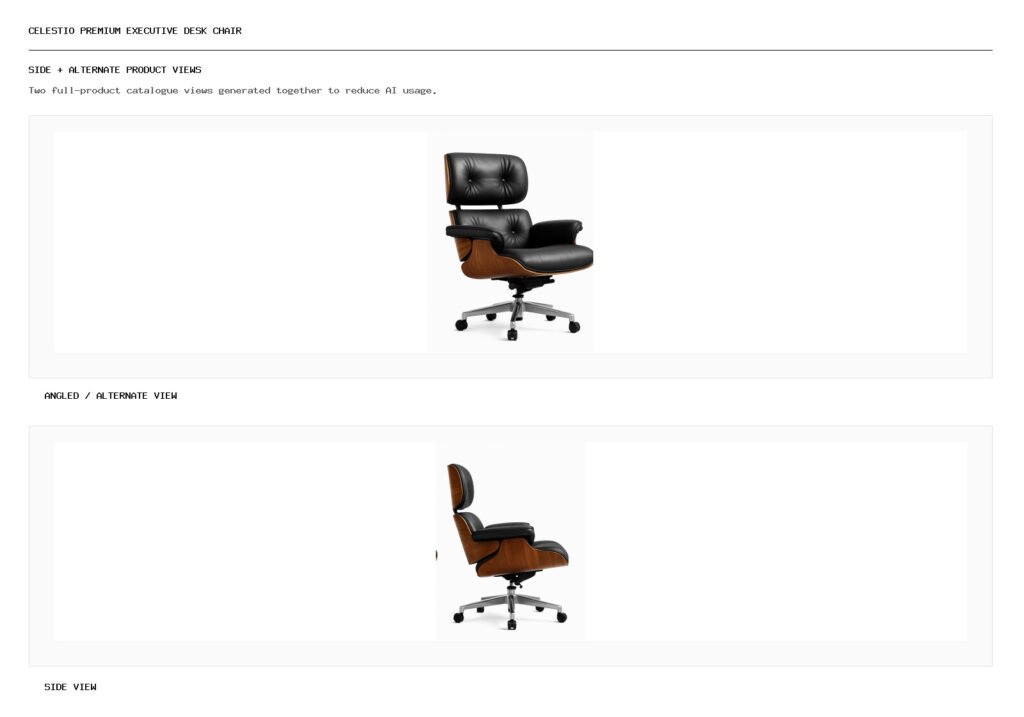 CELESTIO PREMIUM EXECUTIVE DESK CHAIR angled alternate and side product views