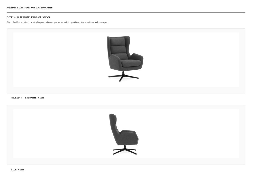 NOVARA SIGNATURE OFFICE ARMCHAIR angled alternate and side product views