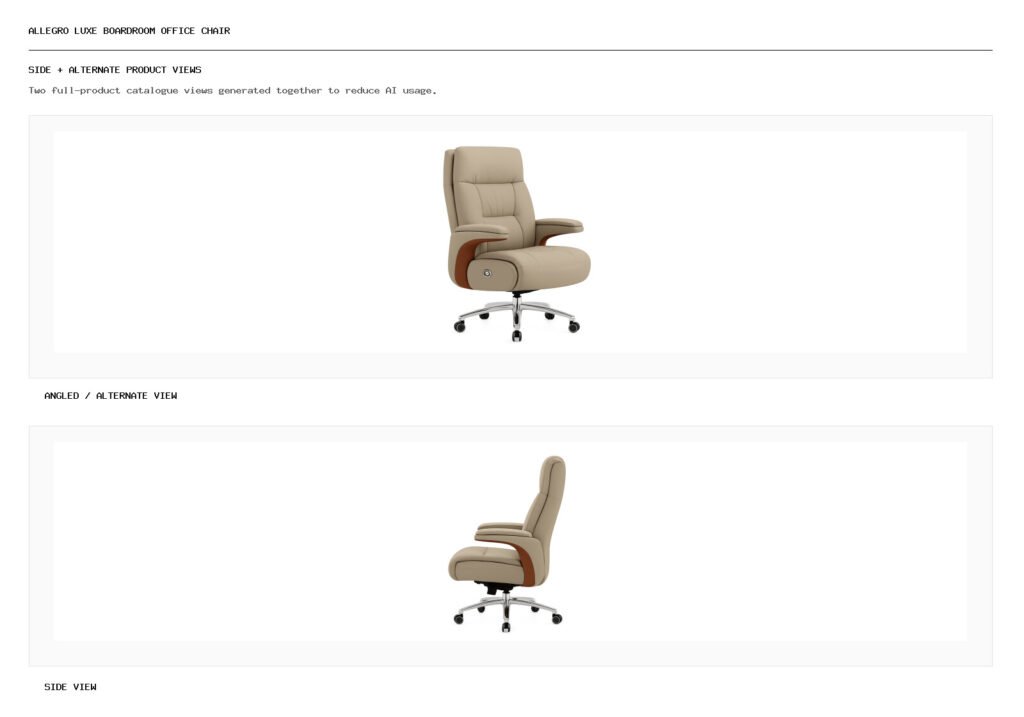 ALLEGRO LUXE BOARDROOM OFFICE CHAIR angled alternate and side product views