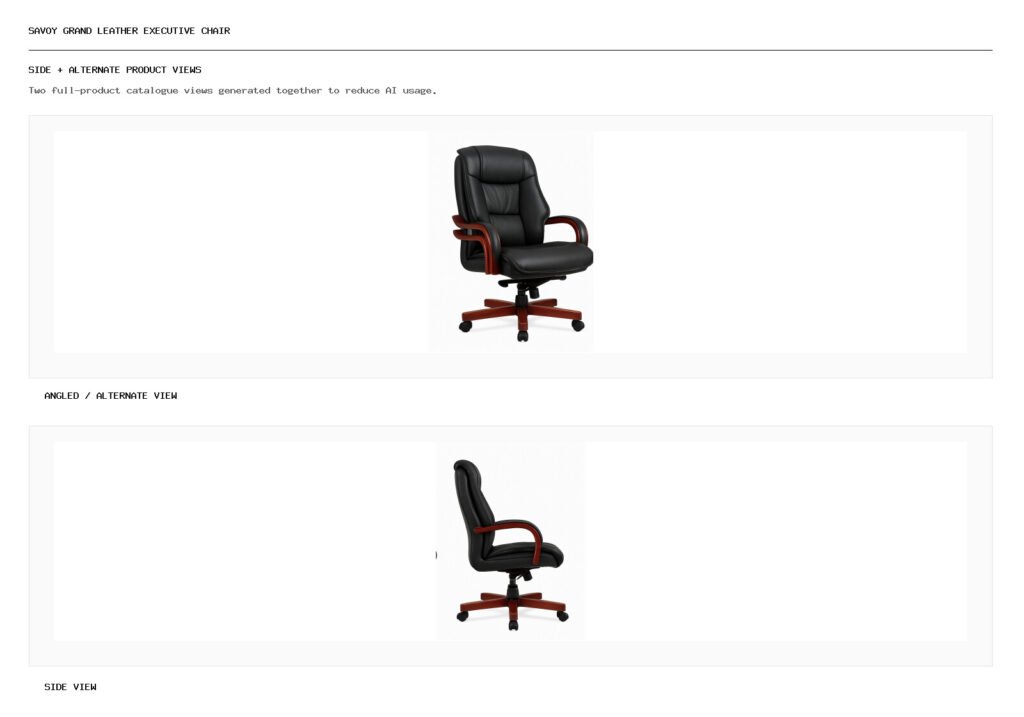 SAVOY GRAND LEATHER EXECUTIVE CHAIR angled alternate and side product views