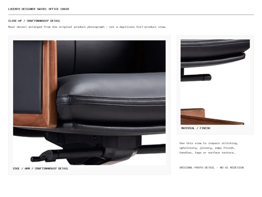 LUCENTO DESIGNER SWIVEL OFFICE CHAIR Closeup