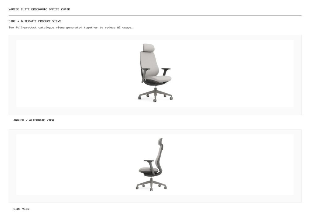 VARESE ELITE ERGONOMIC OFFICE CHAIR angled alternate and side product views