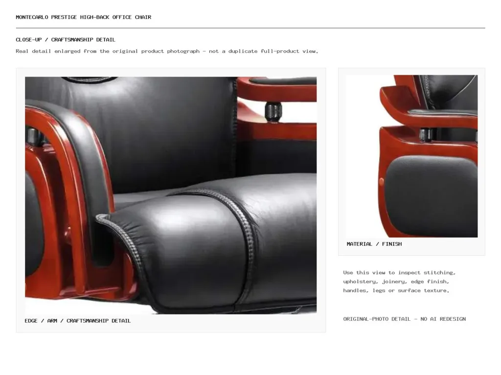 MONTECARLO PRESTIGE HIGH-BACK OFFICE CHAIR Closeup