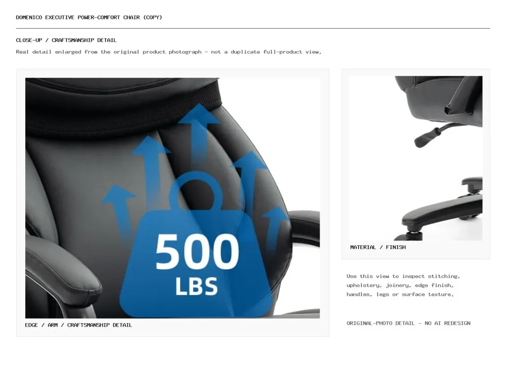 DOMENICO EXECUTIVE POWER-COMFORT CHAIR (Copy) Closeup