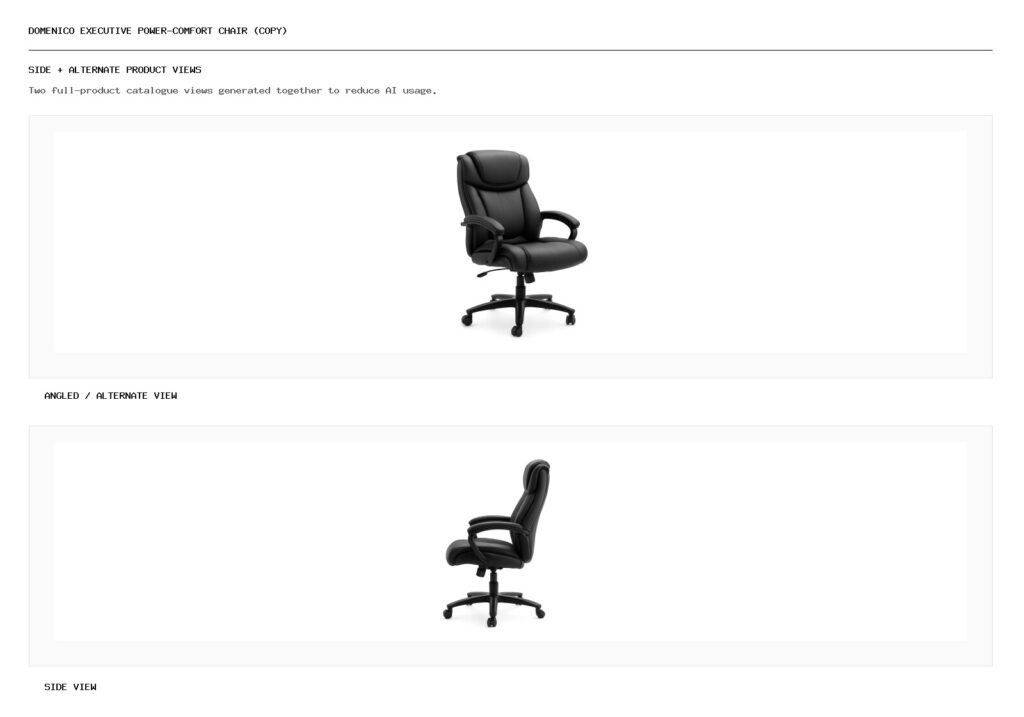 DOMENICO EXECUTIVE POWER-COMFORT CHAIR (Copy) angled alternate and side product views