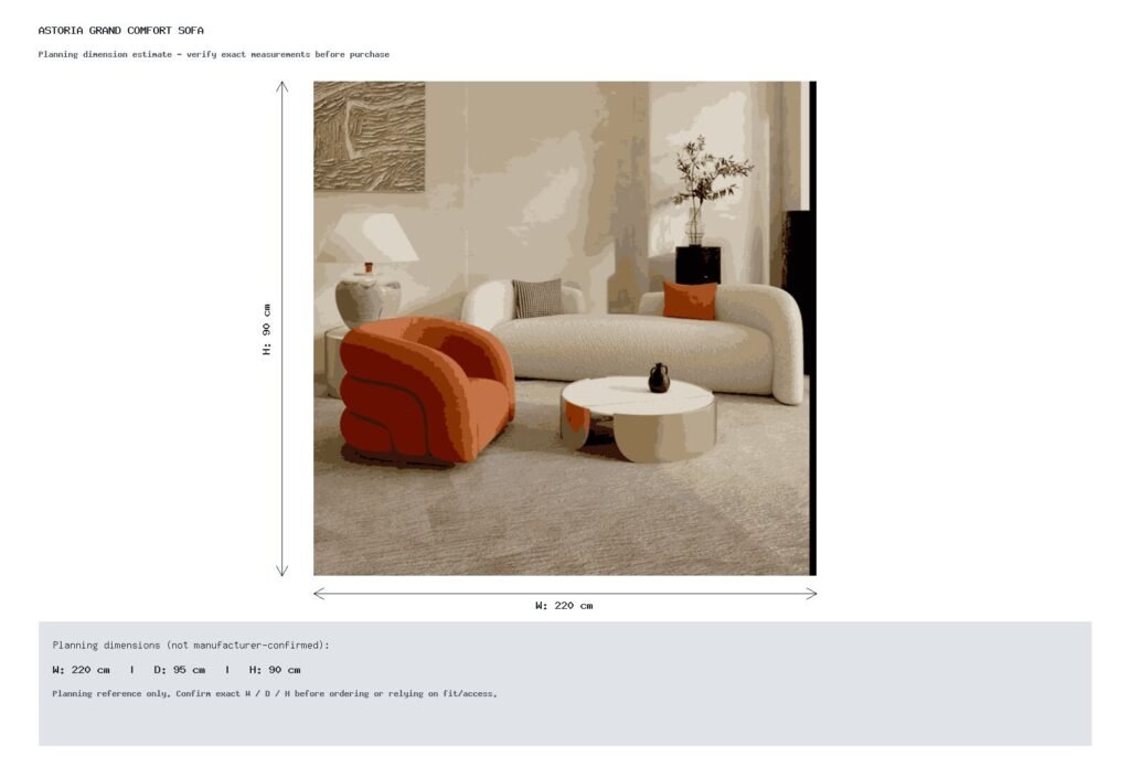 ASTORIA GRAND COMFORT SOFA Dimension