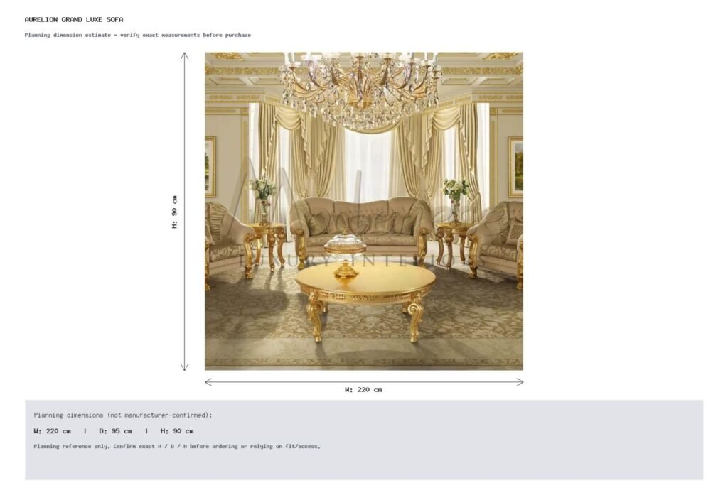 AURELION GRAND LUXE SOFA Dimension