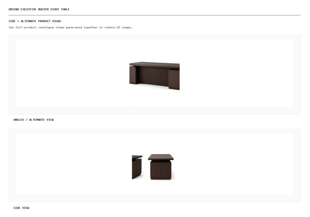ORSINO EXECUTIVE MASTER STUDY TABLE angled alternate and side product views
