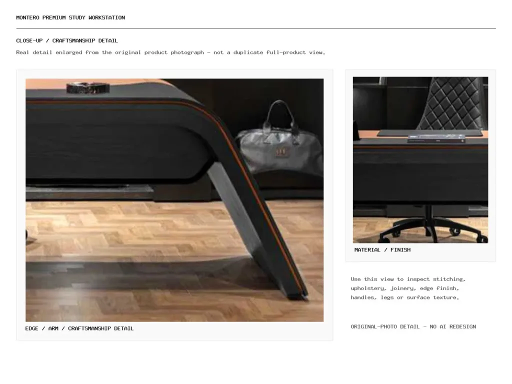 MONTERO PREMIUM STUDY WORKSTATION Closeup