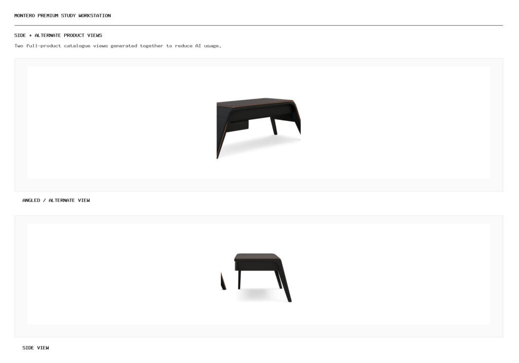 MONTERO PREMIUM STUDY WORKSTATION angled alternate and side product views