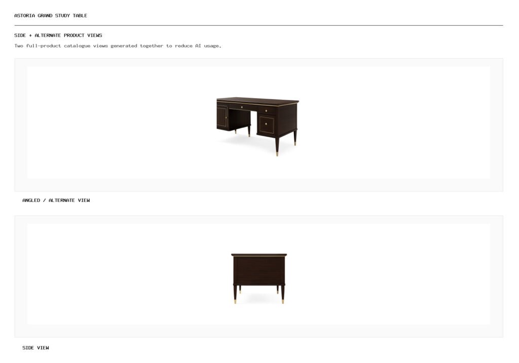 ASTORIA GRAND STUDY TABLE angled alternate and side product views