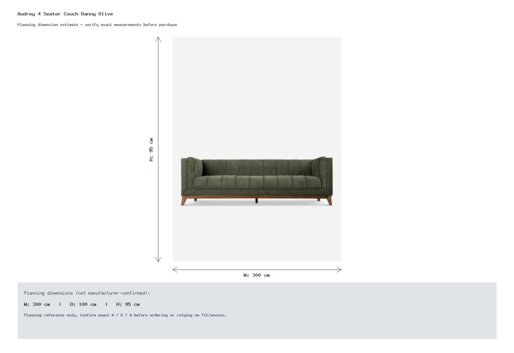 Audrey 4 Seater Couch Danny Olive Dimension