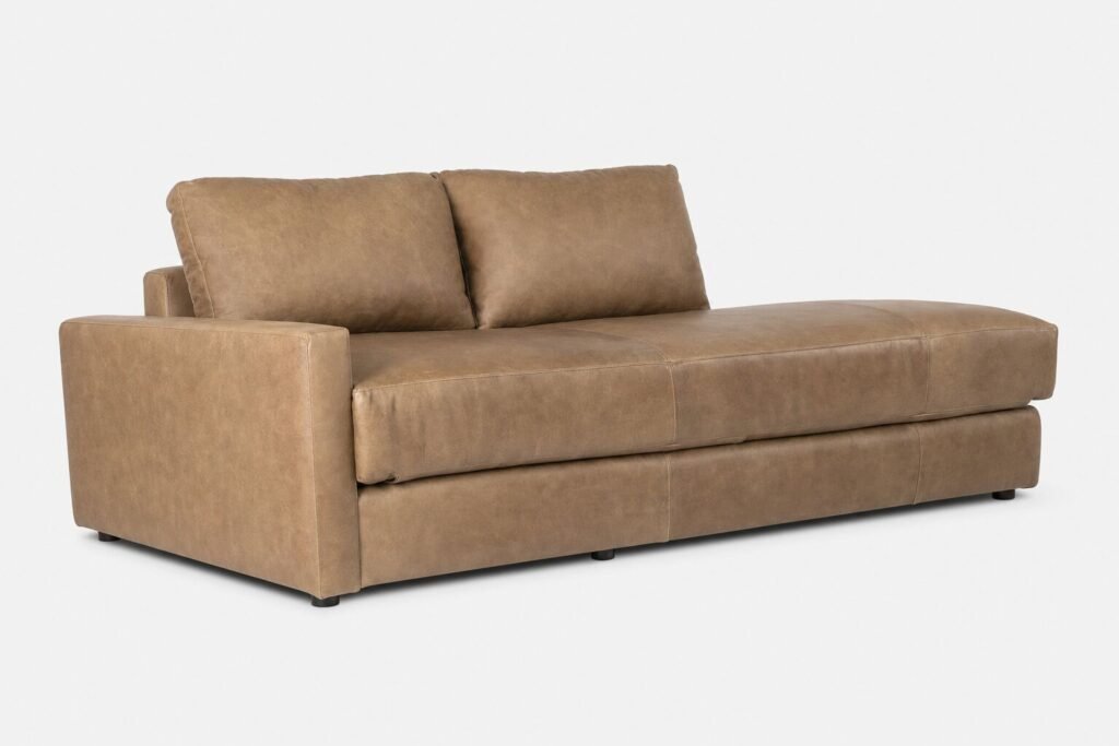 Delia Leather Sleeper Couch Codiac Taupe Alternate