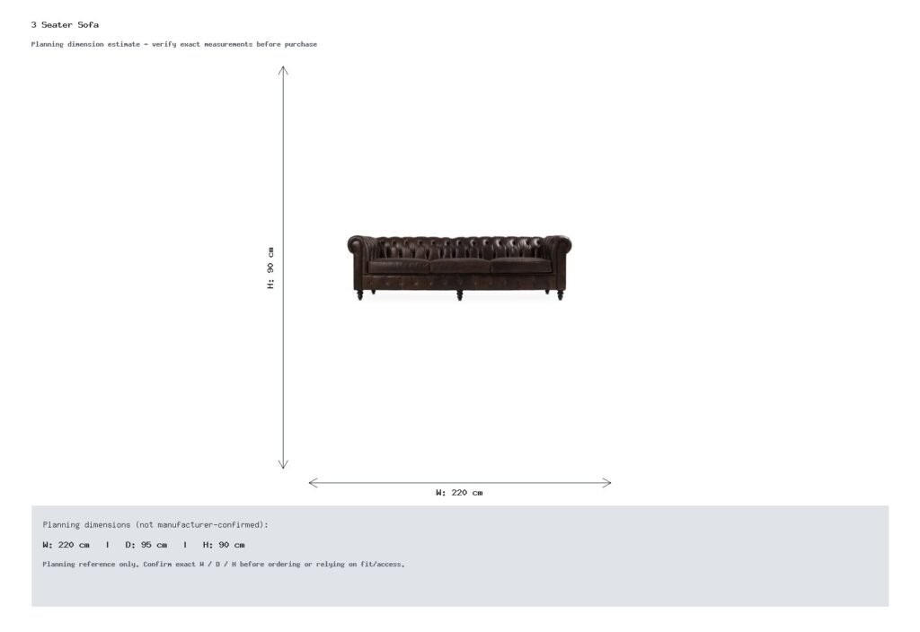 3 Seater Sofa Dimension