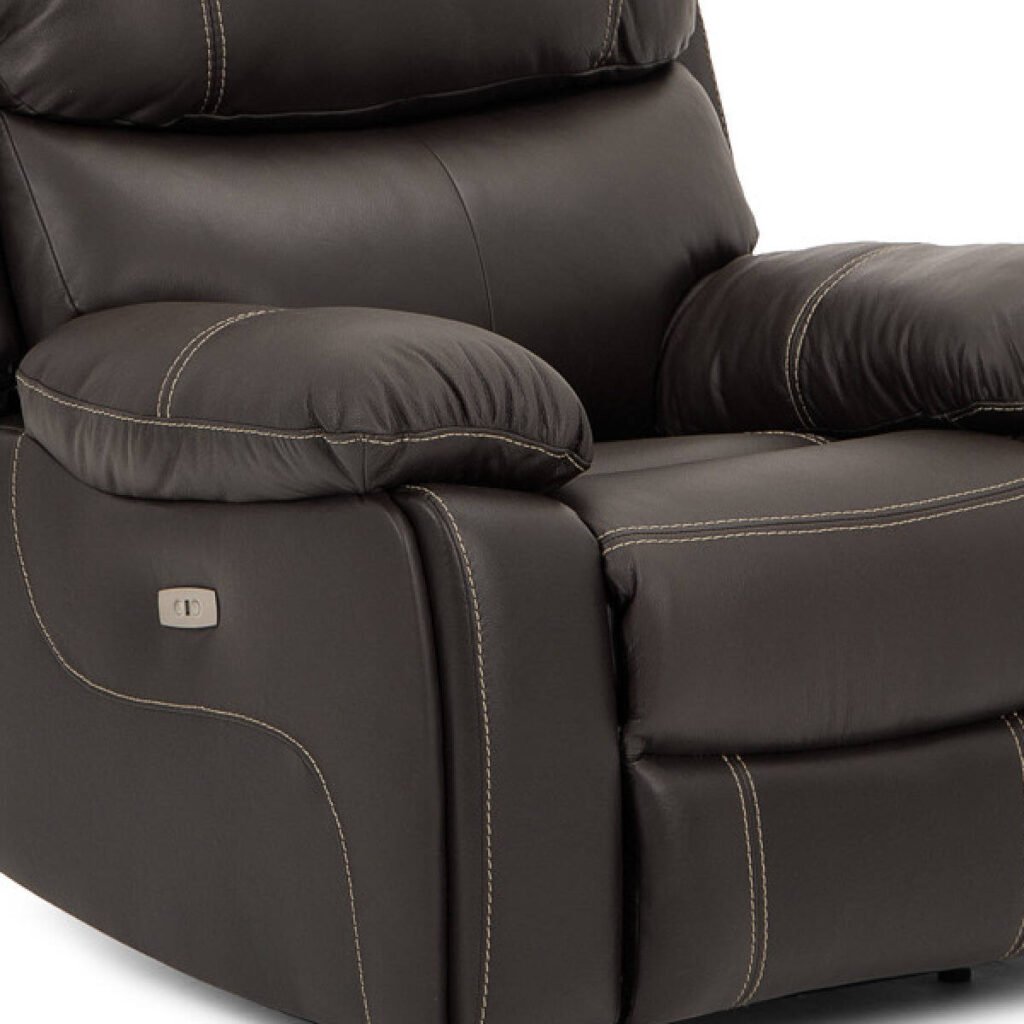 Halton Electric Single Recliner - Mocca Closeup