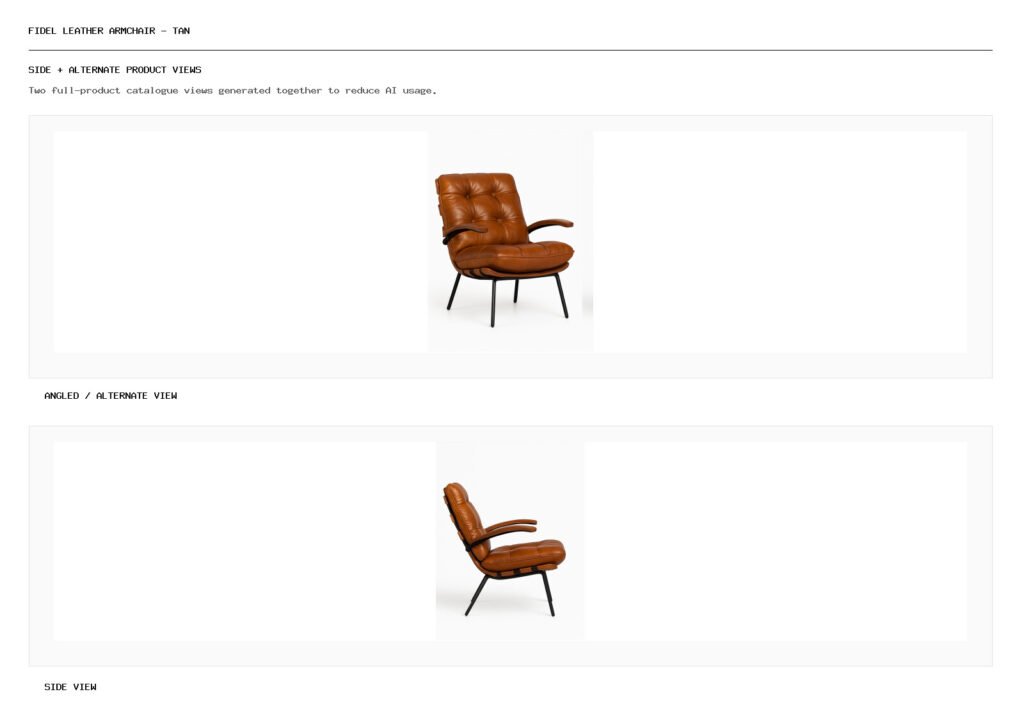Fidel Leather Armchair - Tan angled alternate and side product views
