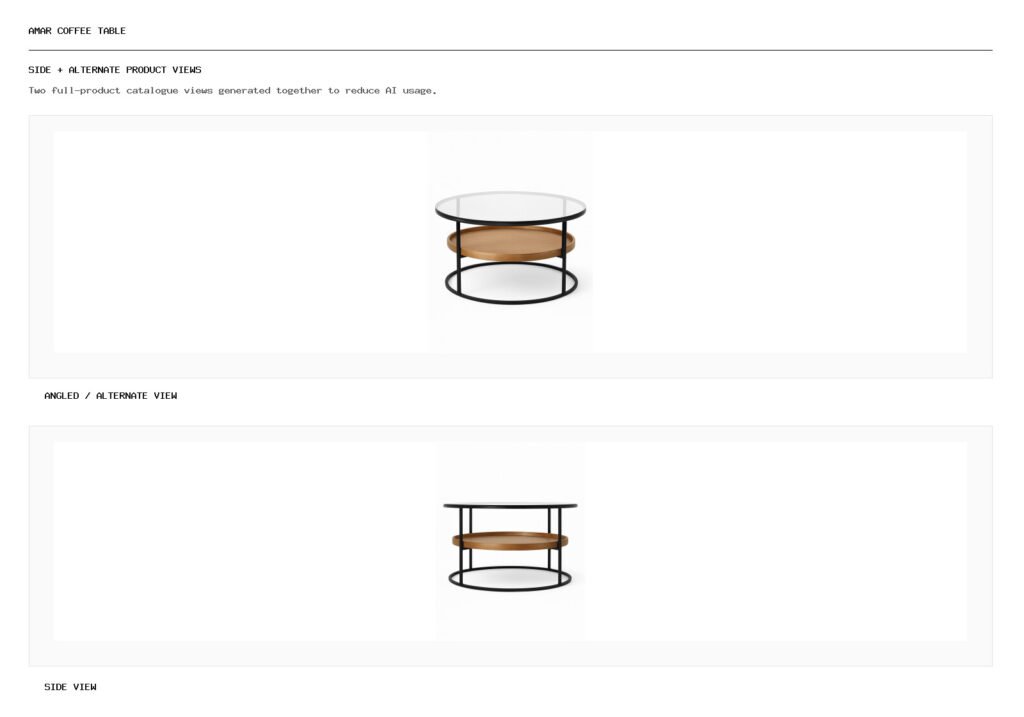 Amar Coffee Table angled alternate and side product views