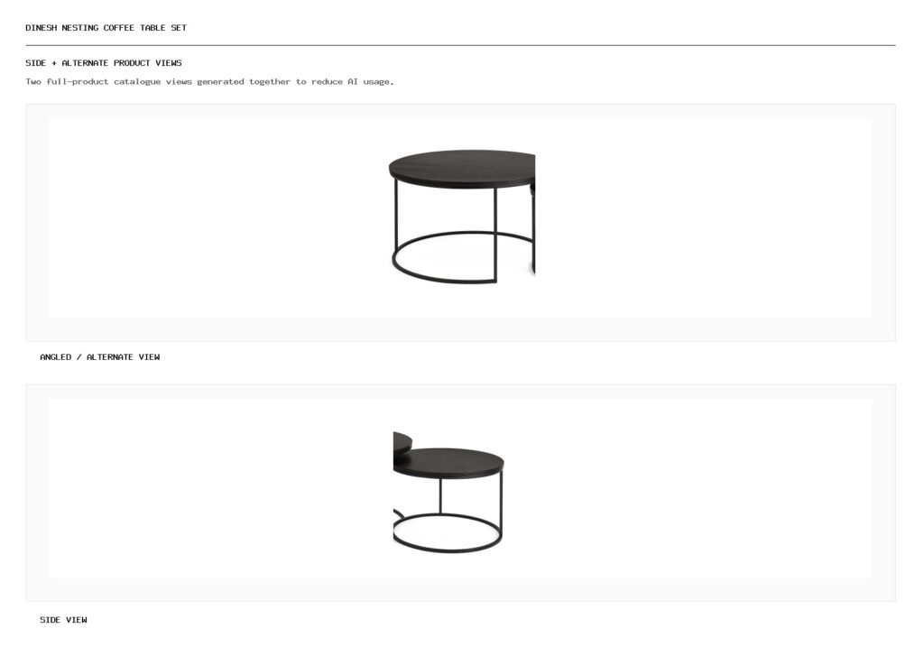 Dinesh Nesting Coffee Table Set angled alternate and side product views