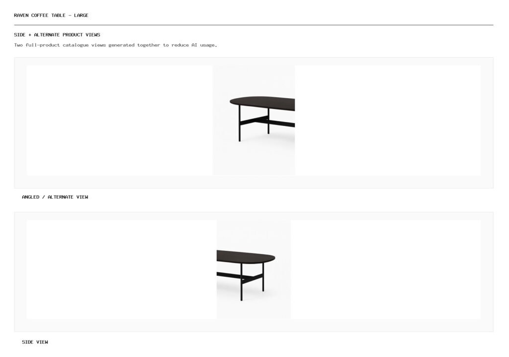 Raven Coffee Table - Large angled alternate and side product views