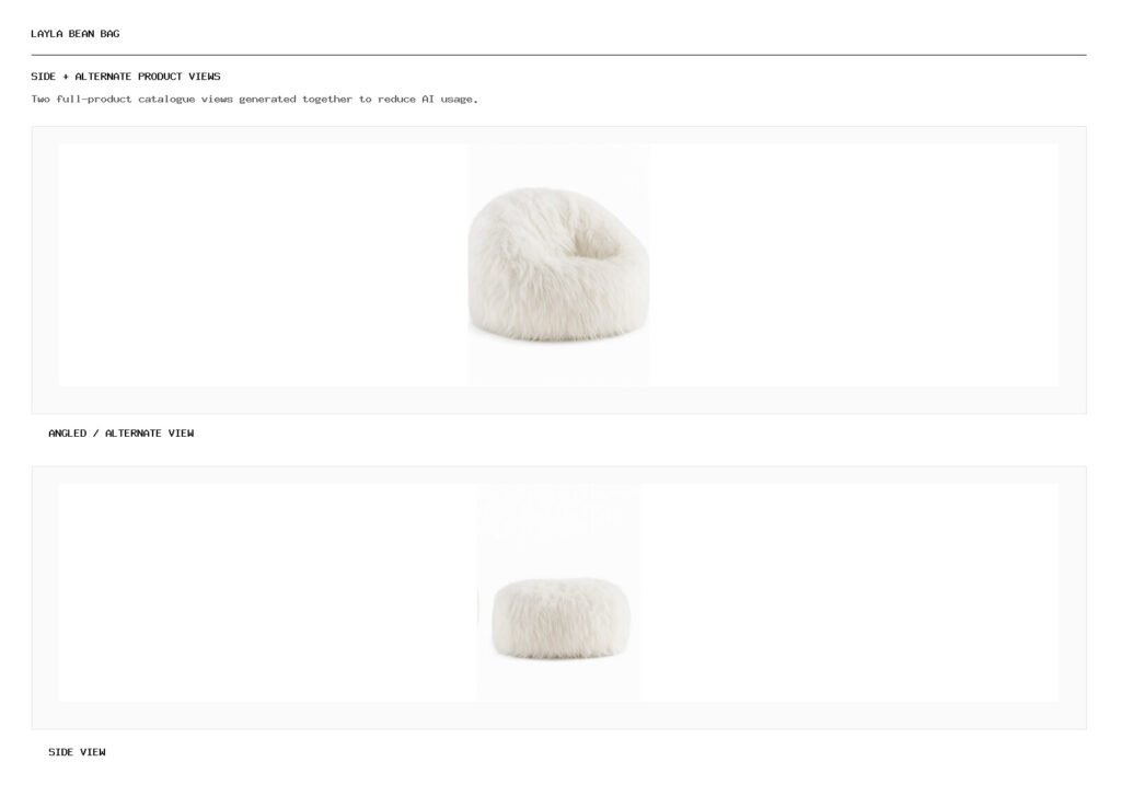 Layla Bean Bag angled alternate and side product views