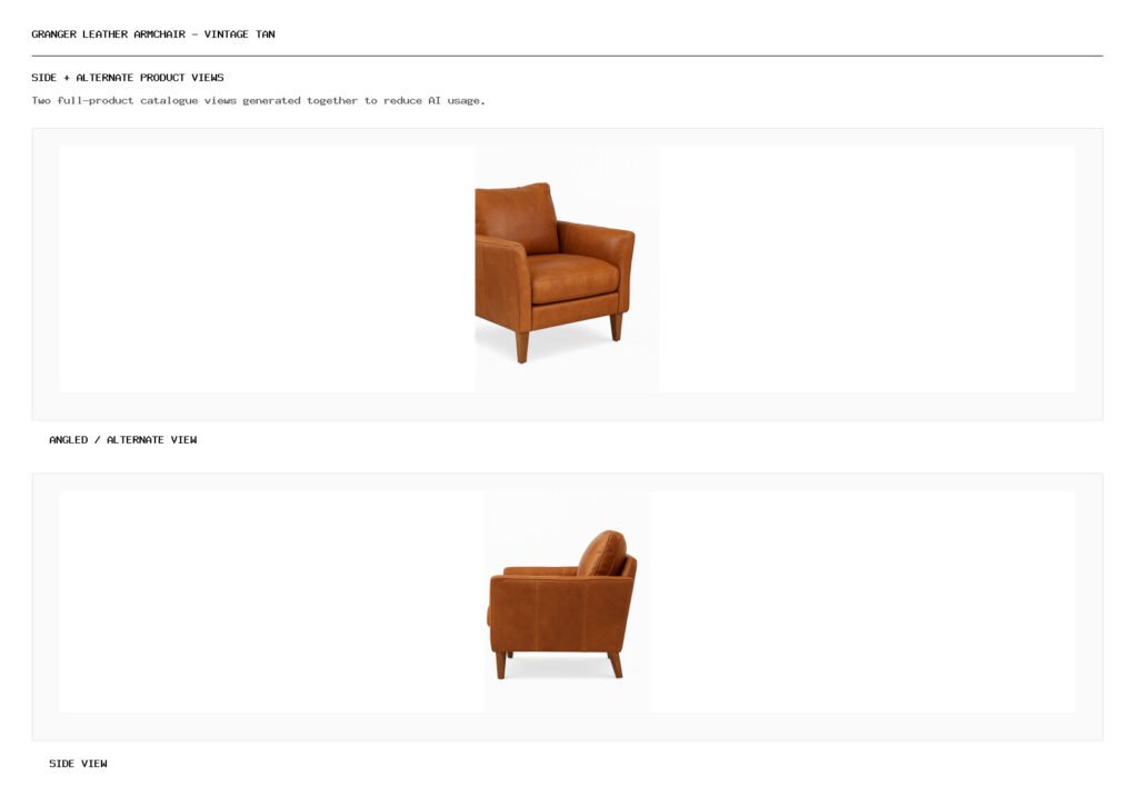 Granger Leather Armchair - Vintage Tan angled alternate and side product views