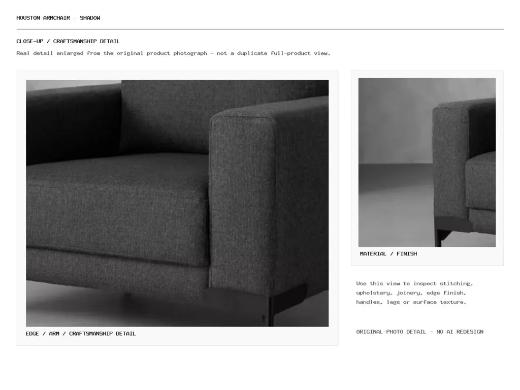 Houston Armchair - Shadow Closeup