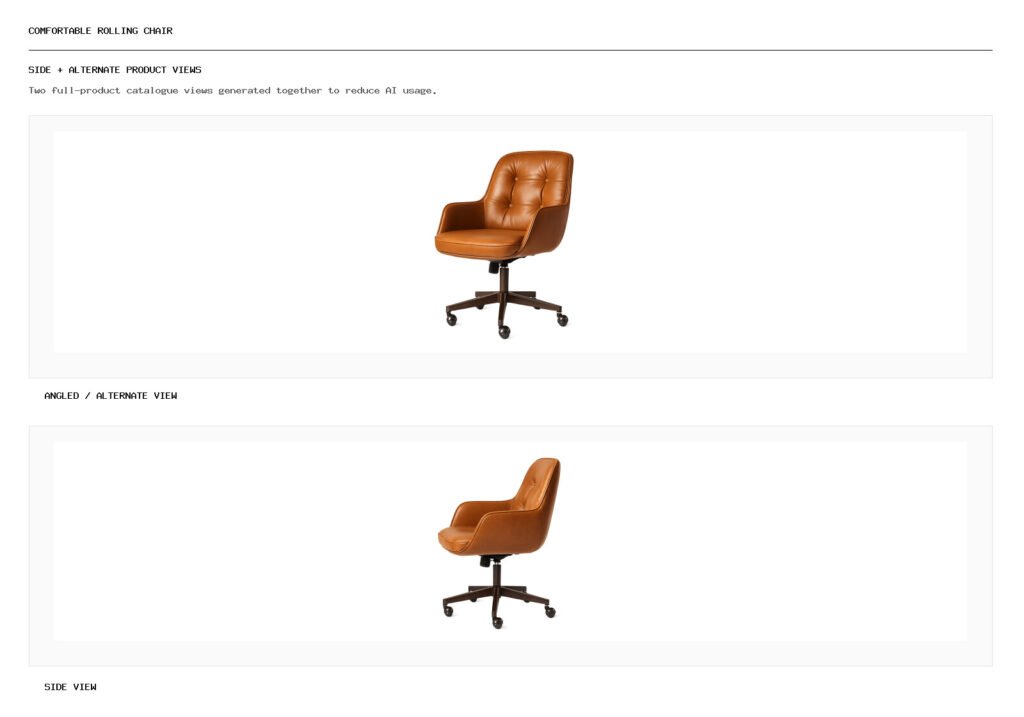 Comfortable Rolling Chair angled alternate and side product views