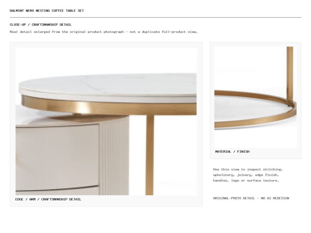 Dalmint Nero Nesting Coffee Table Set Closeup