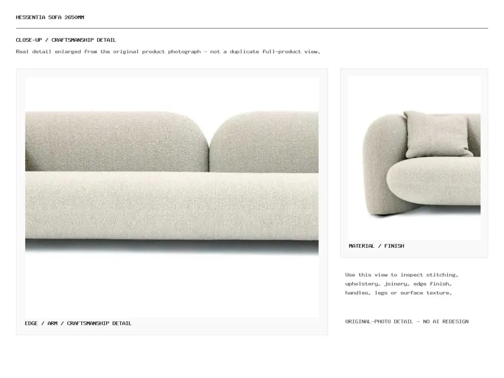 Hessentia Sofa 2650mm Closeup