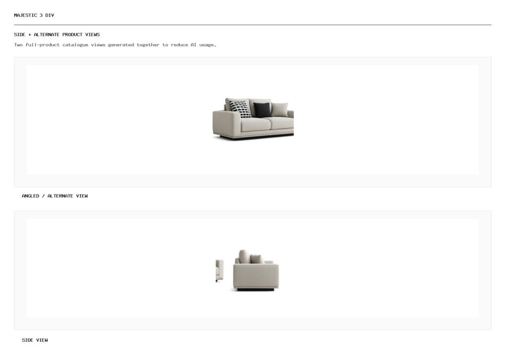 Majestic 3 Div angled alternate and side product views