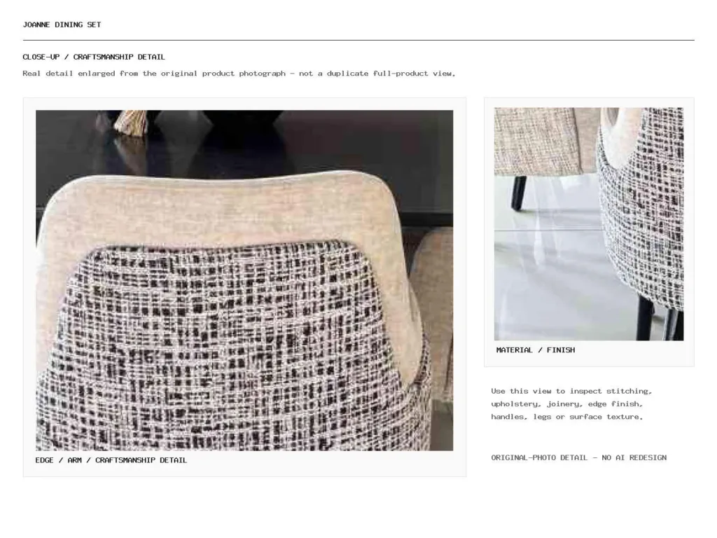 JOANNE Dining Set Closeup