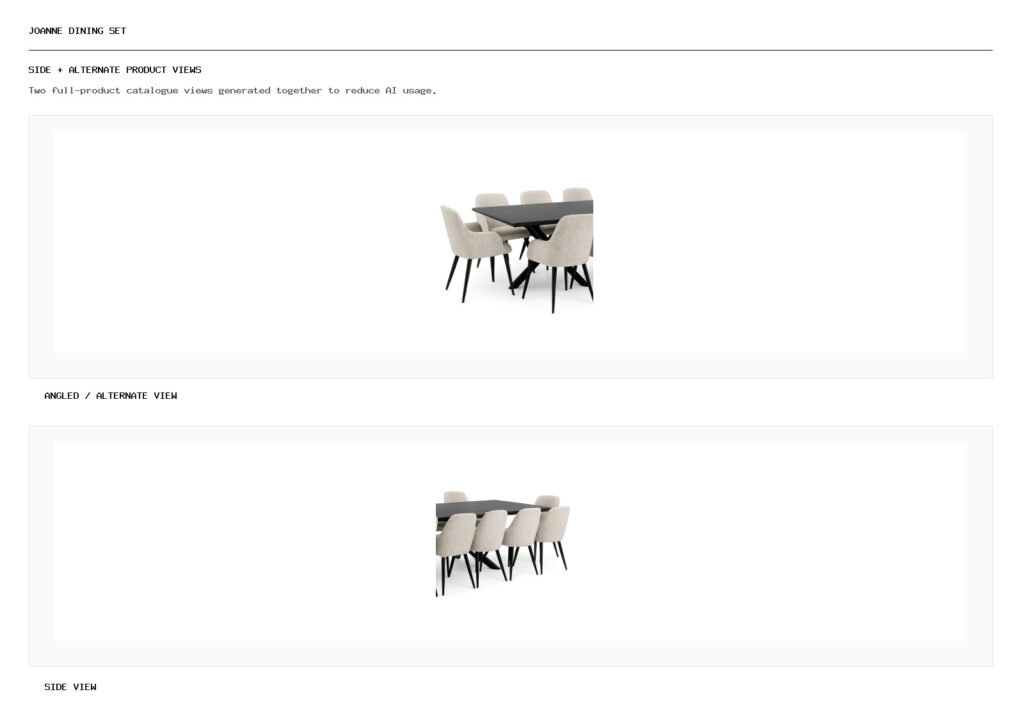 JOANNE Dining Set angled alternate and side product views
