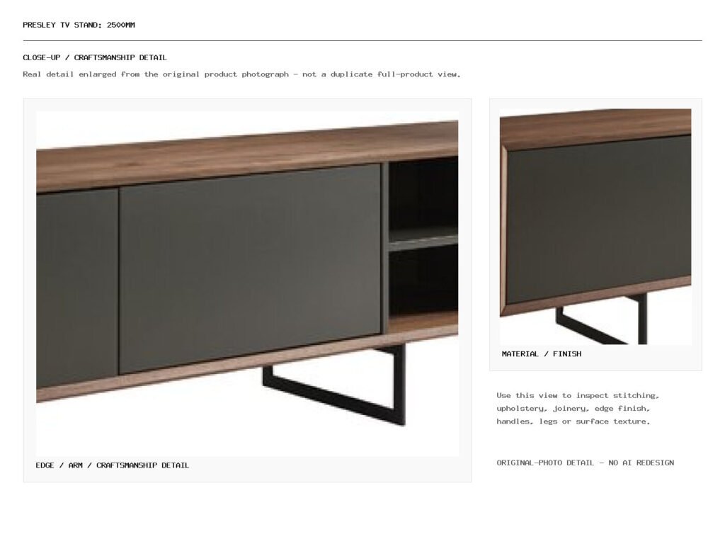 Presley TV Stand: 2500mm Closeup