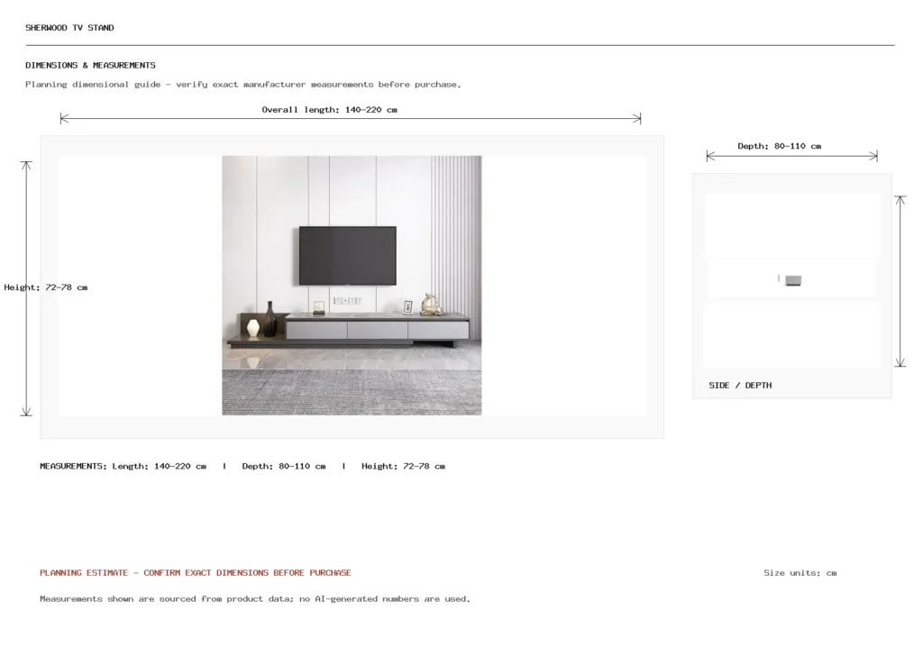 Sherwood TV Stand Dimension