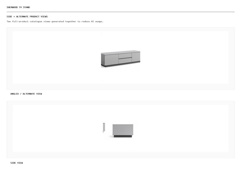 Sherwood TV Stand angled alternate and side product views