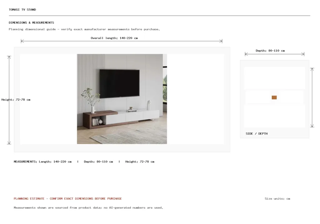 Tomasi TV Stand Dimension
