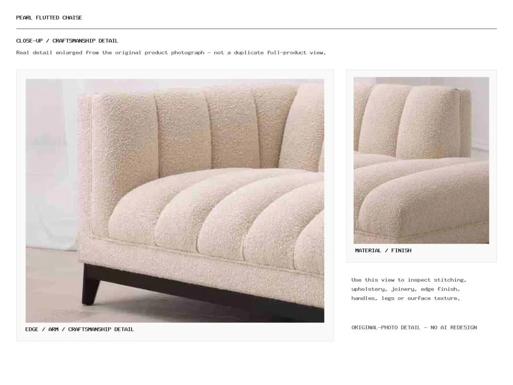 Pearl Flutted Chaise Closeup