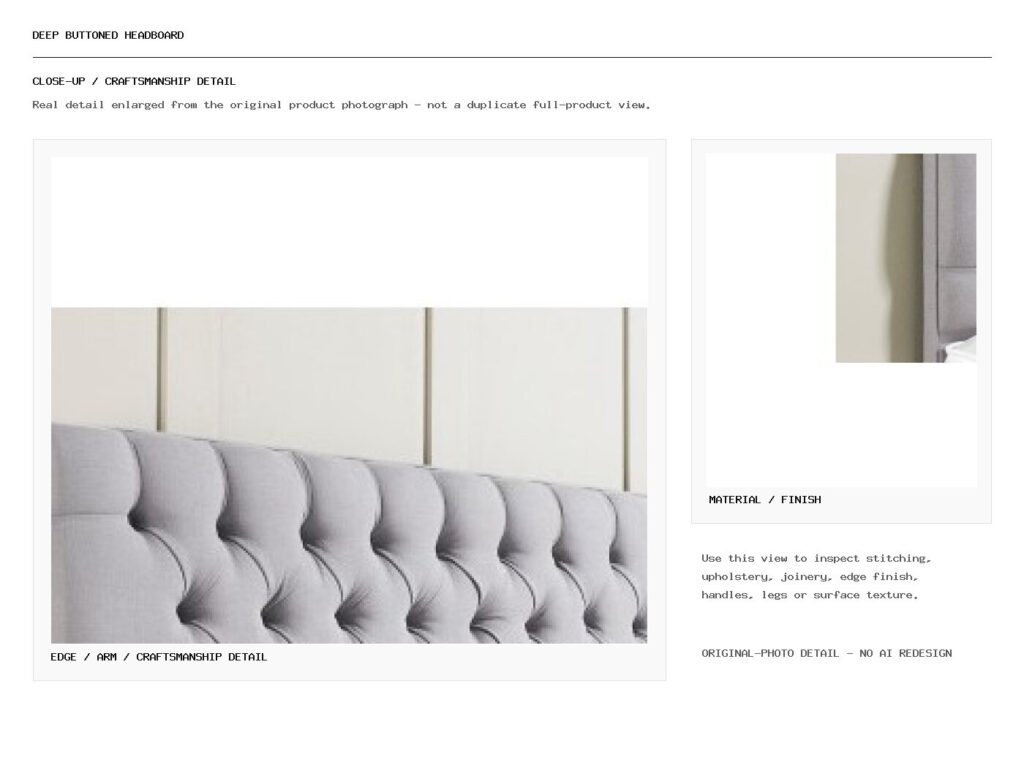 Deep Buttoned Headboard Closeup