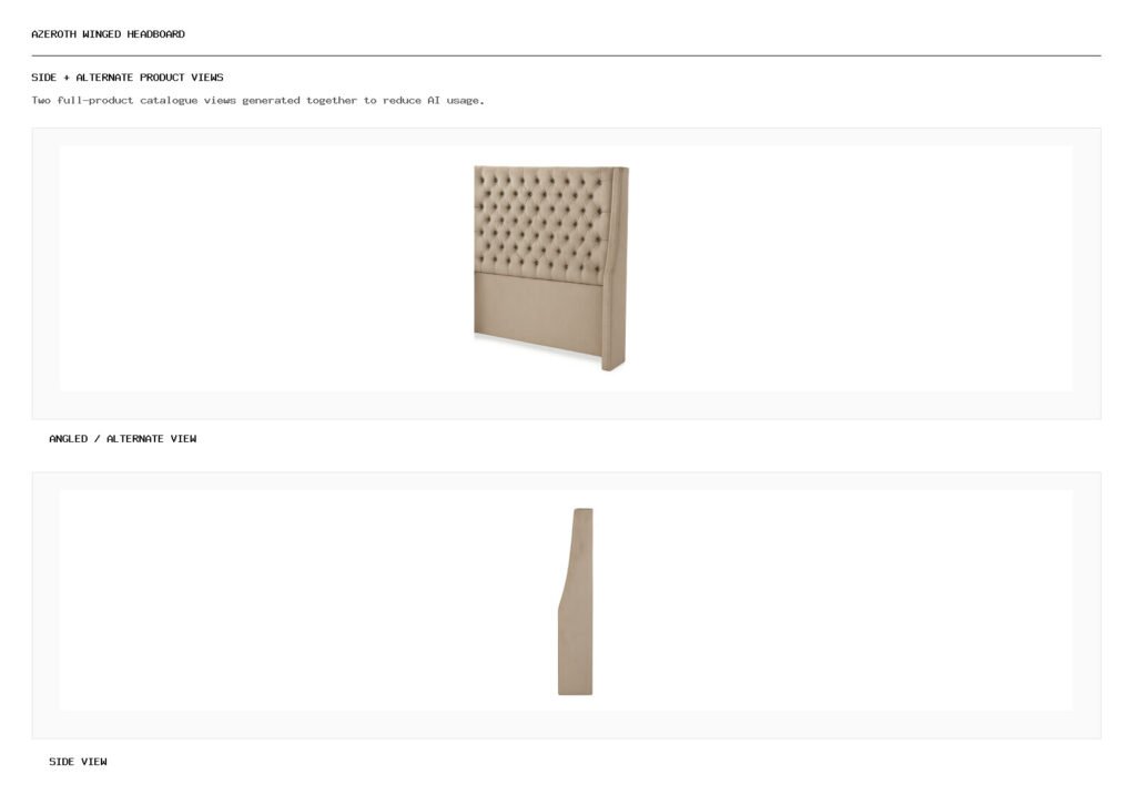 Azeroth Winged Headboard angled alternate and side product views